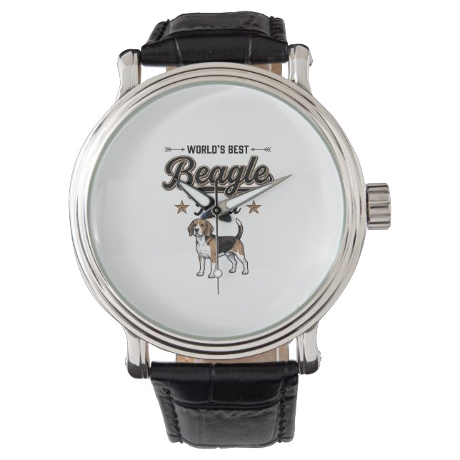 Världens Bästa Beagle Pappa Vintage Hund Armbandsur (Framsida)