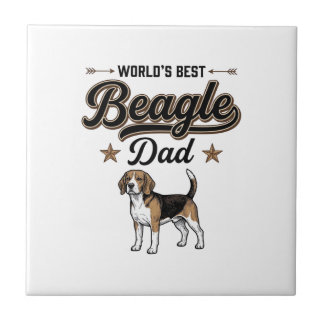 Världens Bästa Beagle Pappa Vintage Hund Kakelplatta