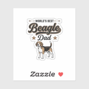 Världens Bästa Beagle Pappa Vintage Hund Klistermärken