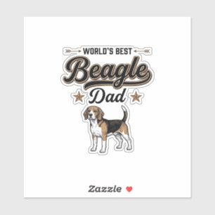 Världens Bästa Beagle Pappa Vintage Hund Klistermärken