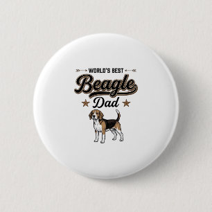 Världens Bästa Beagle Pappa Vintage Hund Knapp