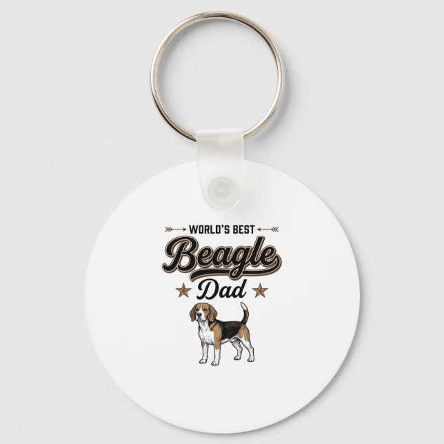 Världens Bästa Beagle Pappa Vintage Hund Nyckelring (Framsida)