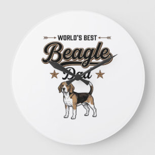 Världens Bästa Beagle Pappa Vintage Hund Stor Klocka
