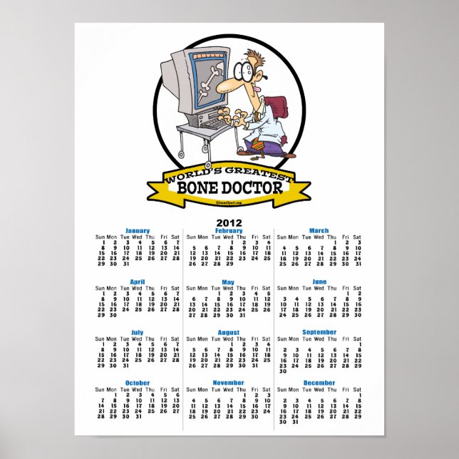 VÄRLDENS BÄSTA BENVÅRDLÄKARE MÄN TECKNAD POSTER (Framsidan)