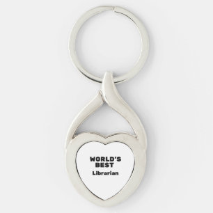 Världens bästa bibliotekarie twisted heart silverfärgad nyckelring