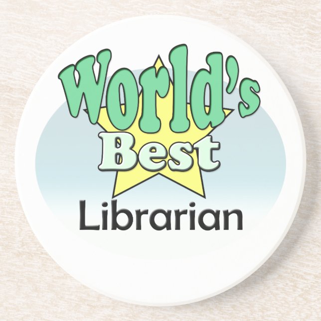 Världens bästa bibliotekarie underlägg sandsten (Framsidan)