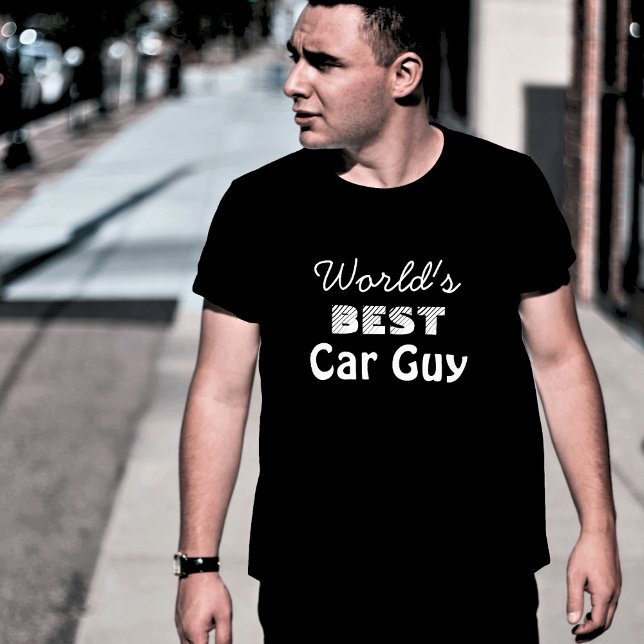 Världens bästa bil Guy Black Manar Novelty T Shirt (Skapare uppladdad)