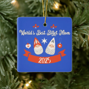 Världens Bästa Biljett Mammas Anpassade Jul Julgransprydnad Keramik