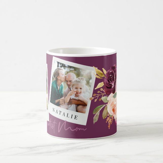 Världens bästa blommigt för mamma-vattenfärg kaffemugg (Center)