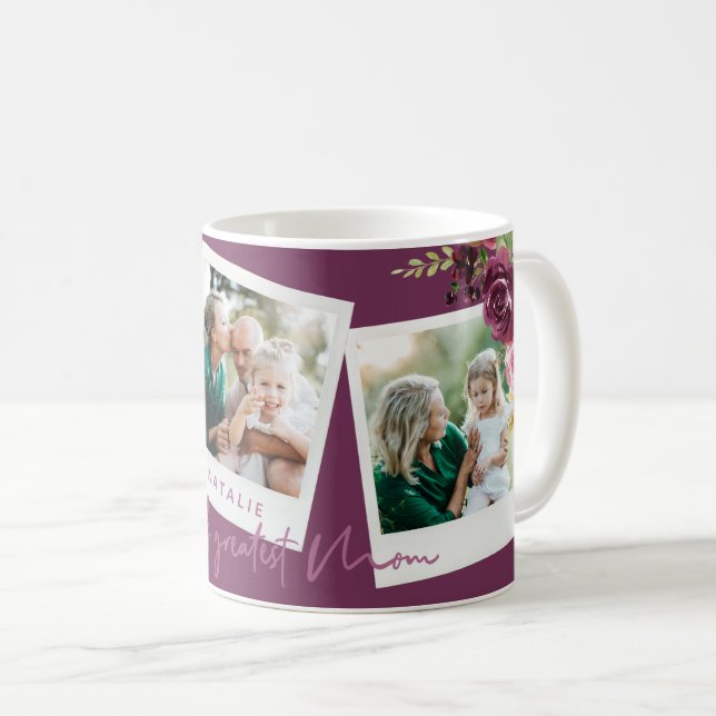 Världens bästa blommigt för mamma-vattenfärg kaffemugg (Framsida höger)