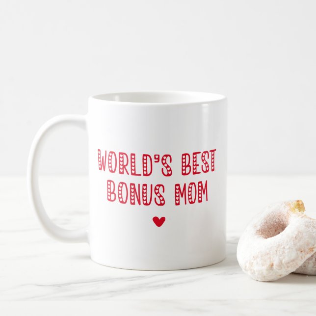 Världens bästa Bonus Mamma! Cute Mors dag Kaffemugg (Med munk)