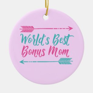 Världens bästa Bonus Mamma Julgransprydnad Keramik