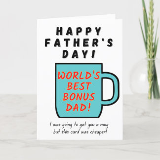 Världens bästa Bonus Pappa - Fars dag Card Kort