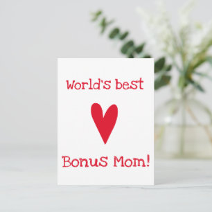 Världens Bästa Bonusmamma! Red Heart Mors Dag Vykort