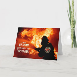 Världens bästa brandkampsizzel på födelsedagen kort