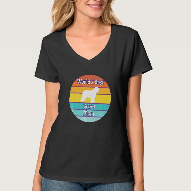 Världens Bästa Briard Mamma T Shirt (Framsida)