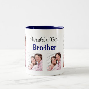 Världens bästa broderfoto Mugg Blue