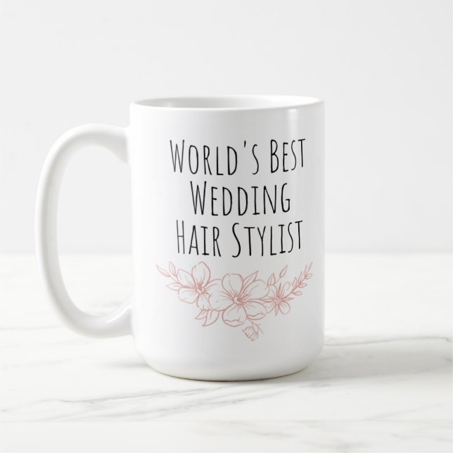 Världens bästa Bröllop Hair Stylist - Tack Gift Kaffemugg (Vänster)