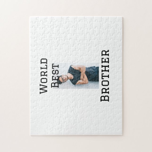 Världens bästa bror lägger till namn text om sport pussel (Vertikal)