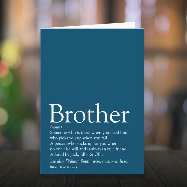 Världens bästa bror någonsin Definition Blå Kort (World's Best Ever Brother Definition Blue Card)