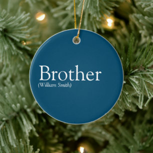 Världens bästa bror någonsin Definition Modern Blå Julgransprydnad Keramik