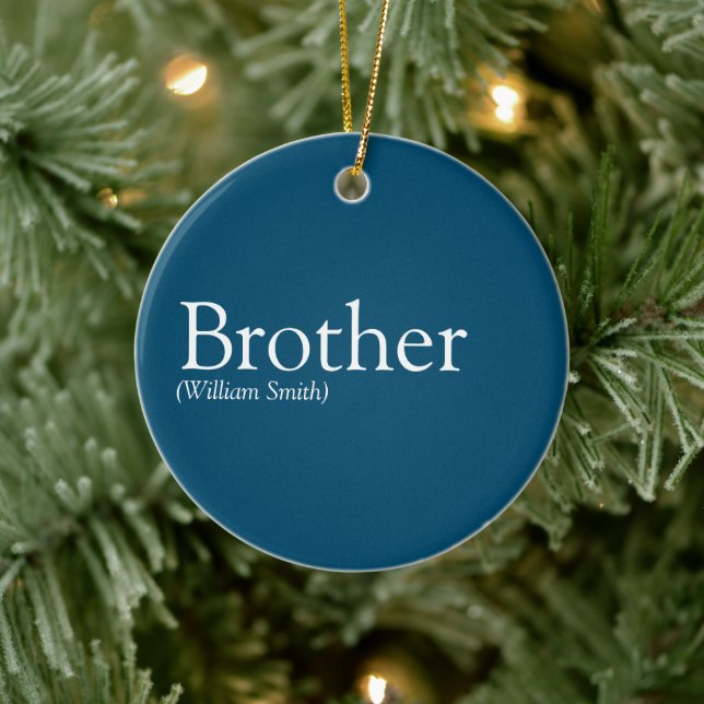 Världens bästa bror någonsin Definition Modern Blå Julgransprydnad Keramik (Träd)