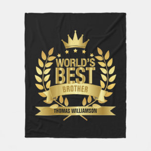 Världens Bästa Bror Svart och Guld Kul Fleecefilt