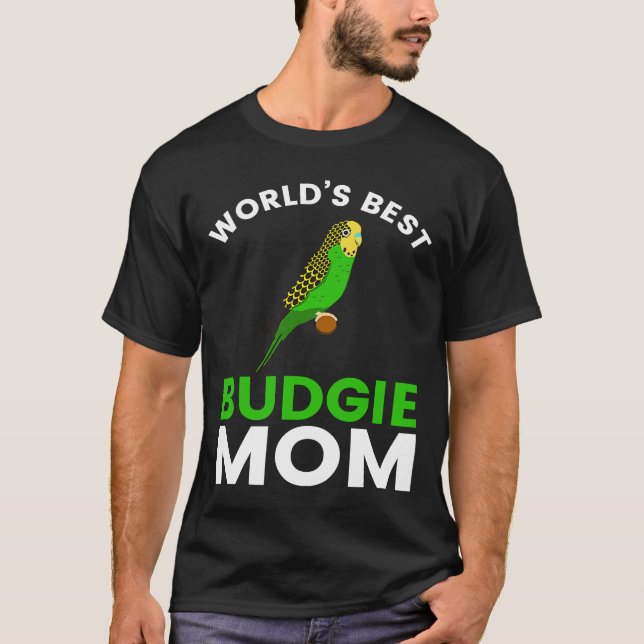 Världens bästa Budgie-Mamma Budgerigar Bird Parake T Shirt (Framsida)