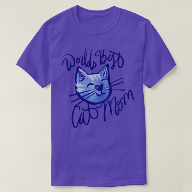 Världens bästa Cat Mamma T Shirt (Design framsida)