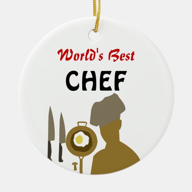 Världens bästa Chef, bästa kock, bästa kulinarium Julgransprydnad Keramik (Framsidan)