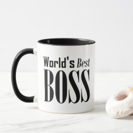 Världens bästa Chef, fetstil, svart typografi Mugg