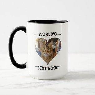 Världens bästa Chef   Funny Cat Bild och Namn Mugg