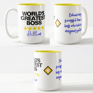 Världens Bästa Chef (Namn) Kontorskaffekopp Två-Tonad Mugg