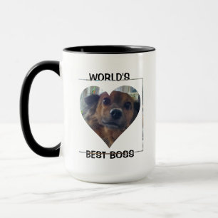 Världens bästa Chef Rolig hund Bild och Namn Mugg