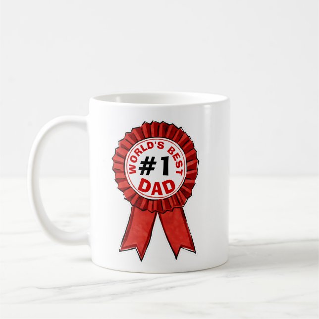 Världens bästa citat från Röda band Pappa Fars dag Kaffemugg (Vänster)