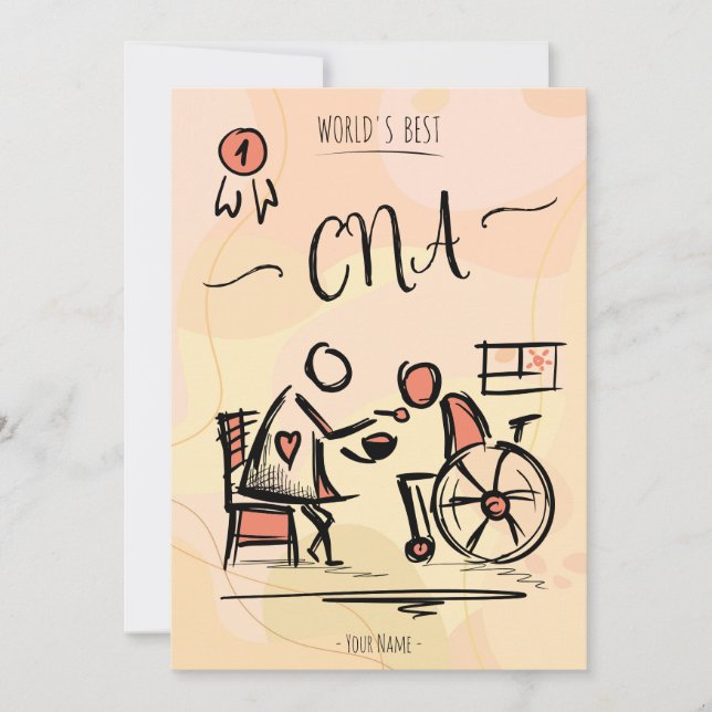 Världens bästa CNA - Auktoriserad Nurse Assistant  Inbjudningar (Framsida)