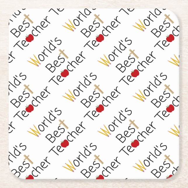 Världens bästa Coola- och undervisningsskolor Underlägg Papper Kvadrat (Framsidan)