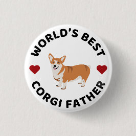 Världens bästa Corgi Far Proud Hund Gift Knapp