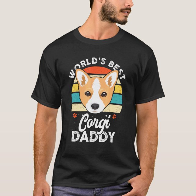 Världens bästa Corgi Pappa Hund T Shirt (Framsida)