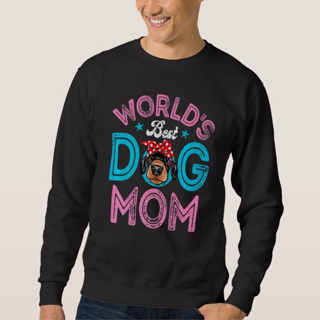 Världens bästa Dachshund Hund Funny Mors dag Lång Ärmad Tröja (Framsida)