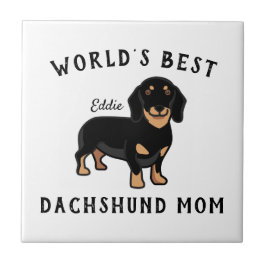Världens bästa Dachshund Mamma Personlig Hund Namn Kakelplatta