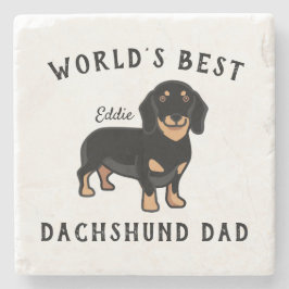 Världens bästa Dachshund Pappa Personlig Hund Namn Stenunderlägg
