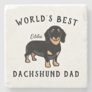 Världens Bästa Dachshund Pappa Personlig Hund Namn Stenunderlägg