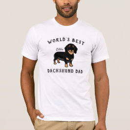 Världens bästa Dachshund Pappa Personlig Hund Namn T Shirt