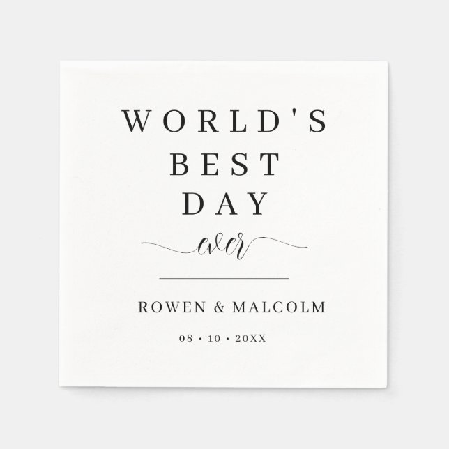 Världens bästa dag i Bröllop Pappersservett (Framsidan)