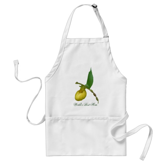 Världens bästa Dam-Gult-Mamma-sladdblomma Apron Förkläde (Framsidan)