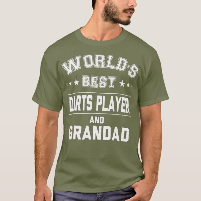Världens bästa Darts Player och Grandad Gift T Shirt (Framsida)