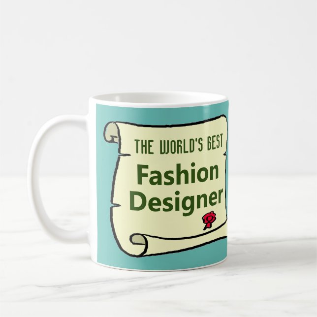 Världens bästa designern av Mode. Kaffemugg (Vänster)