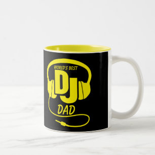 Världens bästa DJ Pappa svarta gult mugg