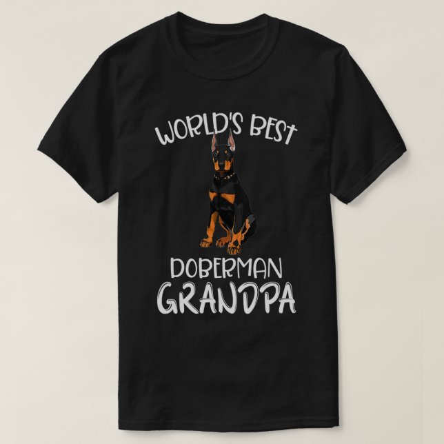 Världens bästa Doberman Grandpa Rolig hund Älskare T Shirt (Design framsida)